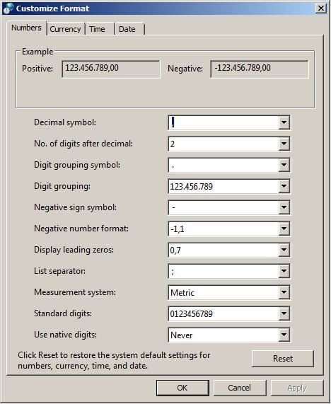 Setting Currency di Excel