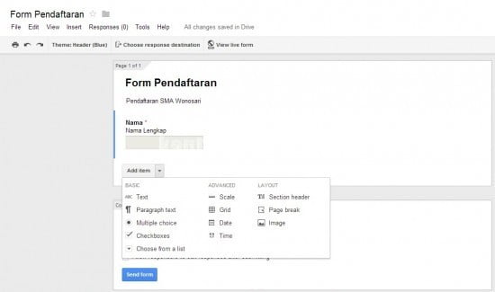 Membuat Google Form 4