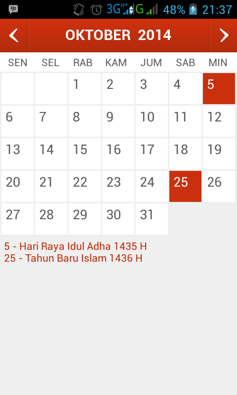 Kalender Indonesia, Kalender Dengan Hari Libur Nasional dan Cuti Bersama