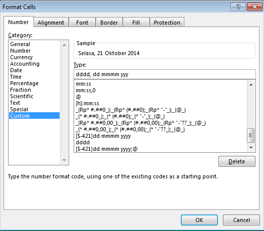 Menampilkan Nama Hari dan Tanggal di Sel Microsoft Excel
