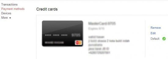 Cara Menghapus Kartu Kredit di Google Play Store