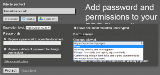 Membuat Password untuk File PDF Secara Online