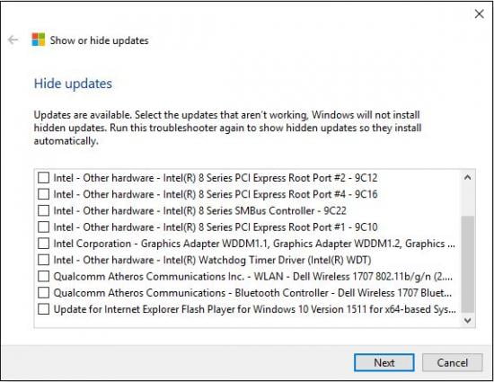 Show or hide updates pada Windows 10 2