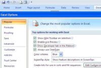 menu developer excel 2007 2010