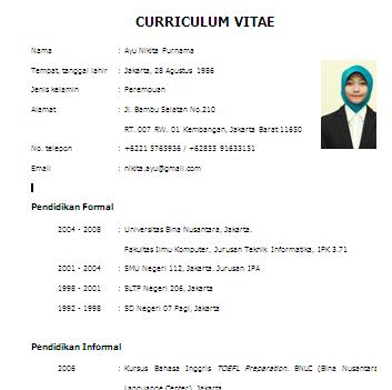 Panduan Membuat Curriculum Vitae ~ kantorkita.net Panduan Membuat Curriculum Vitae ~ kantorkita.net