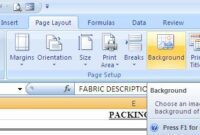 edit backgroun excel