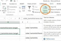 cara misahin kata di excel